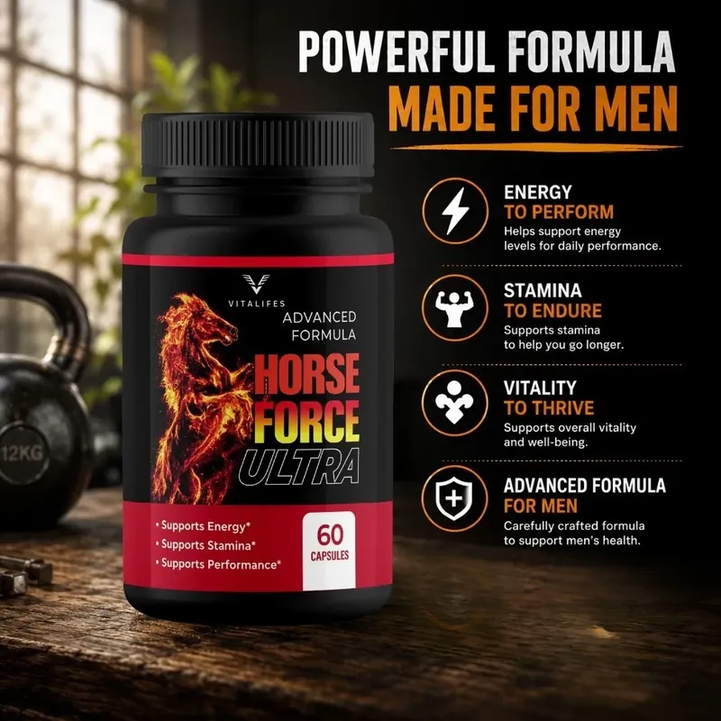 Horse Force listing graphic: powerful formula made for men